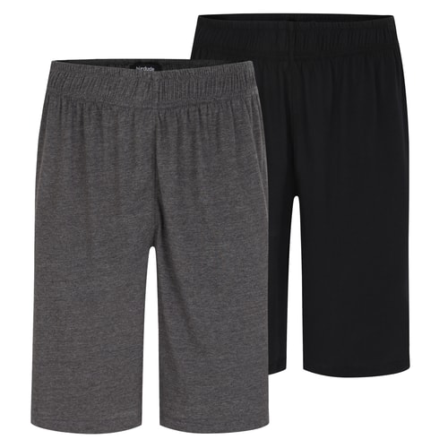 Bigdude Twin Pack Classic Pyjama Shorts Black / Charcoal